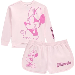 DISNEY Girls Minnie Mouse Crewneck Sweatshirt and Shorts Clothing Set- Little... - Picture 1 of 10