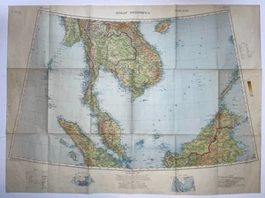 MALAY PENINSULA 1931 MAPA MUY GRANDE OFICINA GUERRA - Imagen 1 de 17