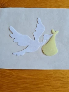 Iron on Stork and Baby - Picture 1 of 1