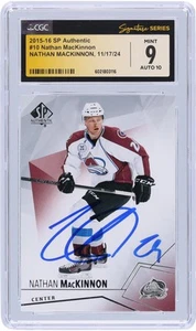 Nathan MacKinnon Avalanche Signed 2015-16 Upper Deck SP #10 CGC 9/10 Card - Picture 1 of 3