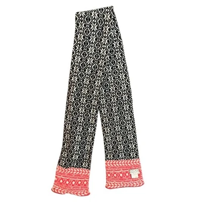 Robert Mackie of Scotland 100% Lana Bufanda Negro Blanco Diamante Rosa Geométrico Foto 1 de 4