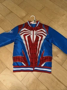Spider-Man Marvel Bomber Boys Jacket Large 10/12 • Red White Blue - Picture 1 of 5