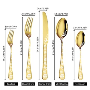 40-Piece Gold Silverware Set Service For 5 Stainless Steel Flatware Cutlery Set - Bild 1 von 7