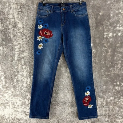 Pantalones de mezclilla Boden Petite 6P The Cavendish Girlfriend bordados azul Foto 1 de 4