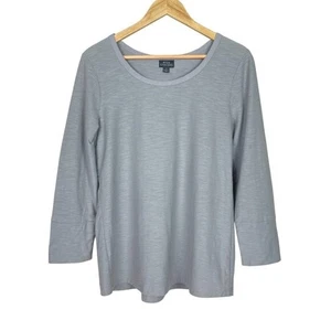 NOMADIC TRADERS Gray Scoop Neck Long Sleeve Tee Top Size Medium - Picture 1 of 6