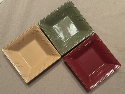 "JUEGO DE TRES platos de aperitivo/postre/sumersión Sorrento exclusivos de 6""". Excelente estado Foto 1 de 4