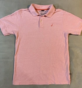 Nautica Boys Salmon Color Polo Shirt  Size L 14/16 Sailboat Logo - Picture 1 of 7