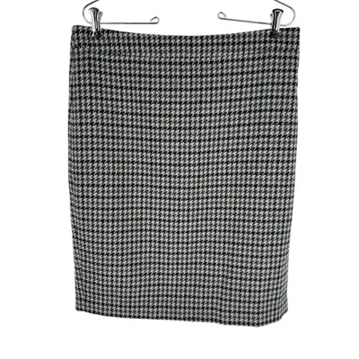 Falda lápiz J Crew Factory para mujer talla 8 gris pata de gallo mezcla de lana forrada Foto 1 de 4