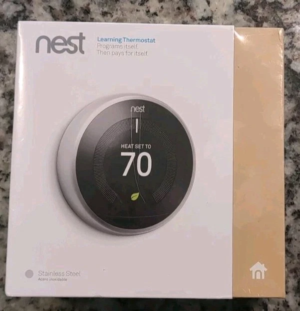 Nest Learning Thermostat - 3rd Generation Stainless Steel T3007es - Image 1 of 2