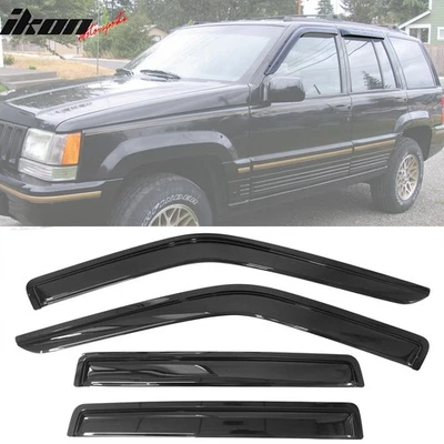 Fits 93-98 Jeep Grand Cherokee Acrylic 4PCS Window Visors Vent Rain Guard - Image 1 of 4