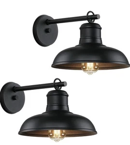 Outdoor Wall Lights - 2-Pack Black Wall Sconces - Picture 1 of 8