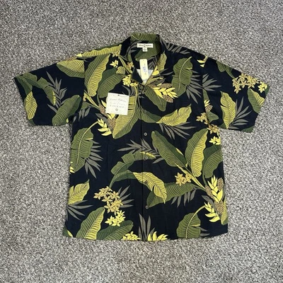 Tommy Bahama Hawaiian Shirt Size L Silk Floral Loop Collar Garden of Hope - New - Image 1 of 4