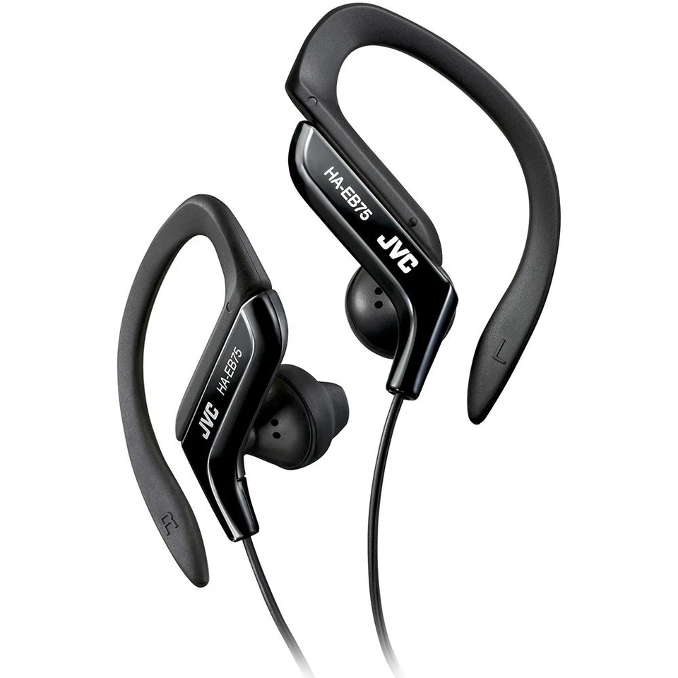 JVC Adjustable Ear Clip Sweat Resistant In-Ear Sports Headphone - Black Black He - Image 1 of 4