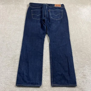 Levis 501 Jeans Herren 36x30 Blau Denim Button Fly Straight Leg Dark Wash Indigo - Bild 1 von 10