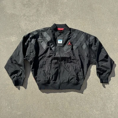 Nike Men's Air Jordan LEGACY RETRO 6 NYLON Jacket Black/Grey M BV5405-010 RARE - Image 1 of 4