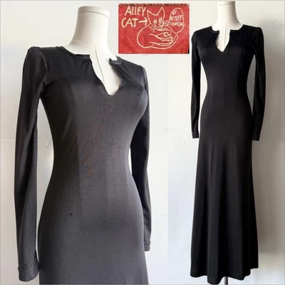 Maxi Vestido Etiqueta Gato Callejón Betsey Johnson Años 70 De Colección, Adiciones Personalizadas, Raro Foto 1 de 4