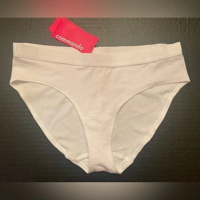 Commando Pima Micro Rib Logo Bikini Panties Underwear White Size Small - Image 1 of 4