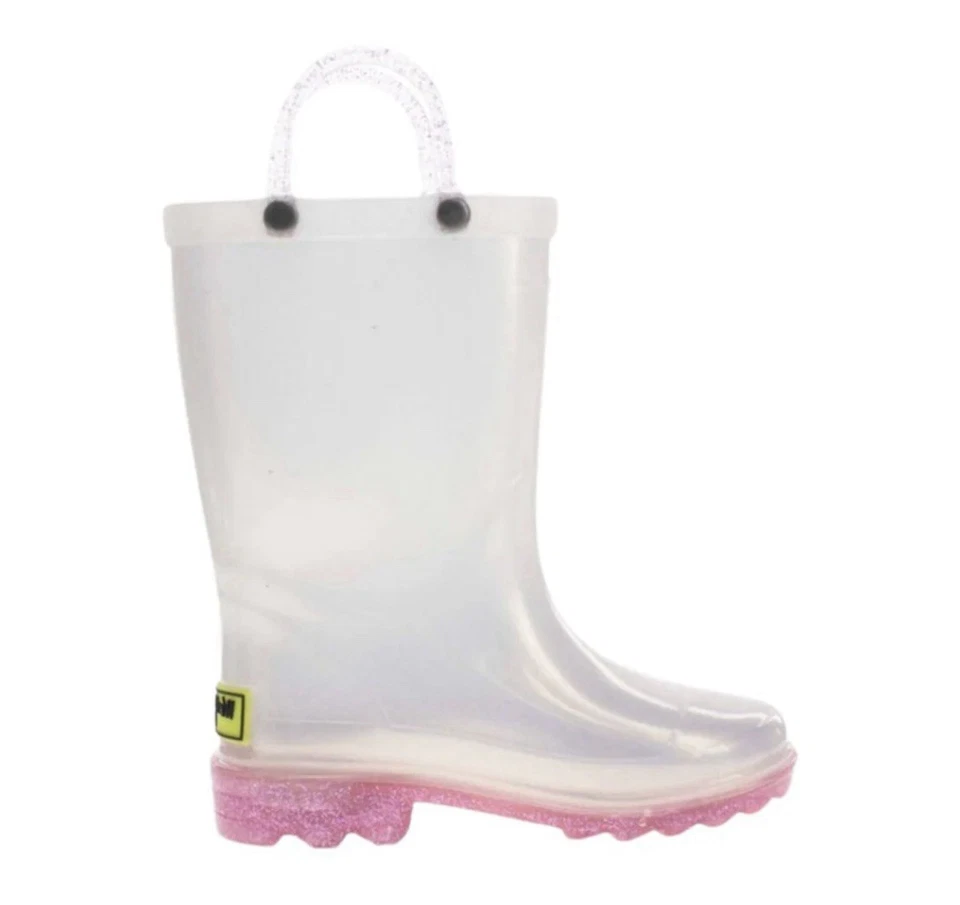 Botas de lluvia Western Chief para bebé niña perladas brillantes iluminadas talla 6 C Foto 1 de 4