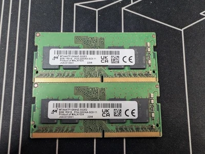 Micron 16gb (2x8gb) DDR4-3200 1Rx16 SODIMM (260-pin) – MTA4ATF1G64HZ-3G2E2 - Image 1 of 2