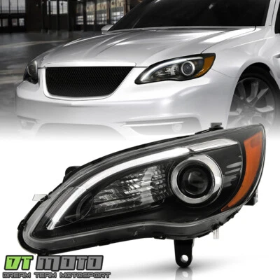 For 2011-2014 Chrysler 200 w/LED DRL Black Housing Projector Headlight Driver LH - Image 1 of 4