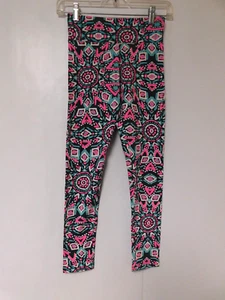 Justice Girls Full Length Leggings Size 12 Gray pink white aqua NWT - Picture 1 of 5