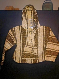 Baja surf children hoodie Pullover with pocket in front Brown & tan Stripe 2-6 - Picture 1 of 3