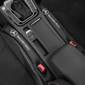 2x Schwarz Zubehör Leder Autositz Lückenfüller Spacer Für Mercedes Benz - Bild 1 von 6