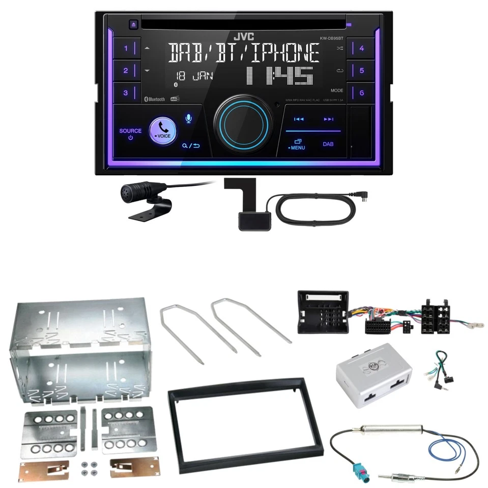 JVC KW-DB95BT Bluetooth Digitalradio Einbauset für Citroen C2 C3 Berlingo Jumpy - Bild 1 von 1