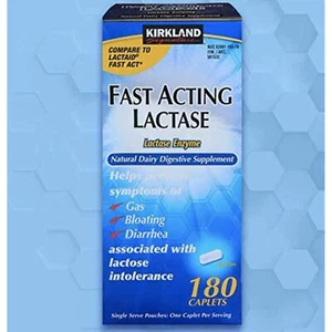 Kirkland Signature Fast Acting Lactase, 180 Caplets - Picture 1 of 3