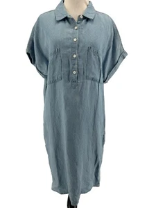 Marine Layer Women's Polka Dot Tencel Linen Rebecca Popover Dress Size XL - Picture 1 of 5
