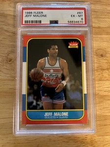 PSA 6 - 1986-87 Fleer Basketball Jeff Malone #67 - Picture 1 of 2