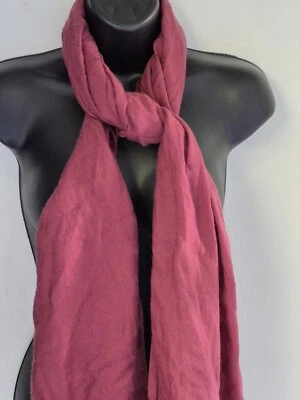 Vintage Y2k 90s Coach Burgundy Rayon/Cotton Fringe Head/Neck Wrap Scarf  - Image 1 of 4