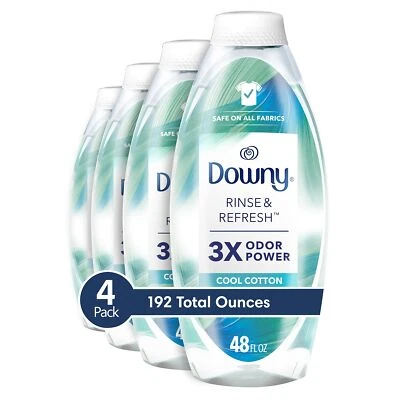 	Downy enjuague y refresque removedor de olores de lavandería y suavizante de telas seguro en TODOS	 Foto 1 de 4