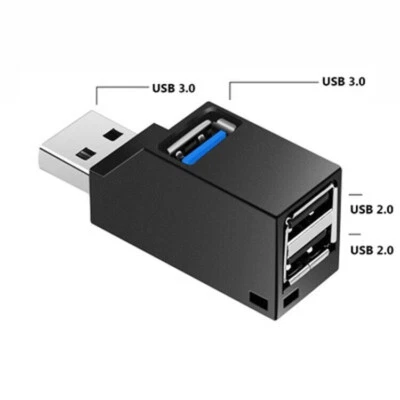 Mini USB 3.0 2.0 HUB 3 Port Verteiler Adapter für PC Laptop Macbook Notebook NEU - Bild 1 von 4