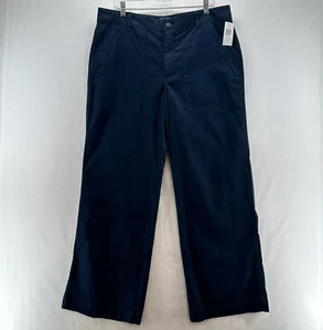 Weatherproof Original Vintage Corduroy Pants Women Sz 12 Wide-Leg High Rise Navy - Picture 1 of 13