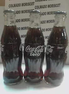 COCA COLA ZERO BOTELLA LLENA SERIGRAFIA CRISTAL, FULL GLASS BOTTLE 25cl NO STICK - Imagen 1 de 1