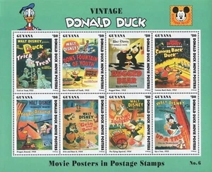 Disney 1993 Guyana - Donald Duck (Vintage) Movie Posters Sheetlet Nº6 - MNH - Picture 1 of 1