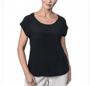 East John Lewis Plain Black Silk Blend Top Size Medium BNWT - Picture 1 of 2