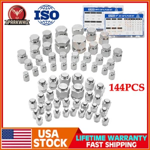 144 Stück JIC & ORFS Kappe und Stecker Kit Schlauch Rohr & Rohrverschraubung Set Hydraulik USA - Bild 1 von 11