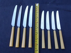 Walker & Hall 2 Sets of 4 Dinner/Side Knives Stainless Steel Celluloid Handles - Picture 1 of 24