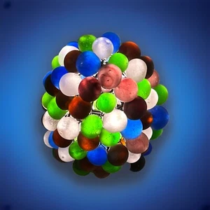 Vintage seltener italienischer bunter 5" Glas Traube Cluster Lampenschirm mundgeblasen - Bild 1 von 14