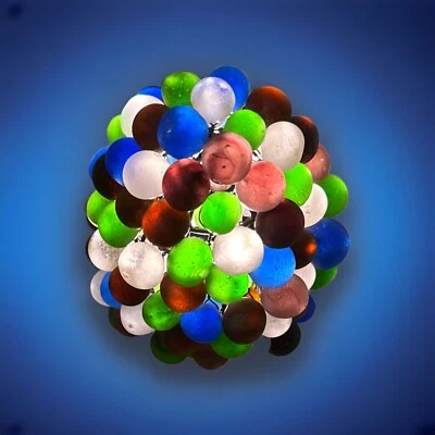 Vintage Rare Italian Multicolored 5” Glass Grape Cluster Lampshade Hand Blown - Image 1 of 4