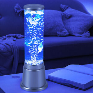 RGB LED Steh Tisch Lampe Wasser Säule Kinder Zimmer Farbwechsel Deko Fische