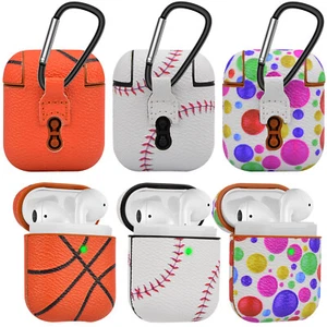 Baseball / Basketball Pattern Case For Apple Airpods Charging Case Earbuds Cover - Picture 1 of 25