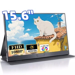 Gebraucht│Tragbarer Monitor 15,6 Zoll Mobiler Monitore 1080P Display USB C HDMI - Afbeelding 1 van 8