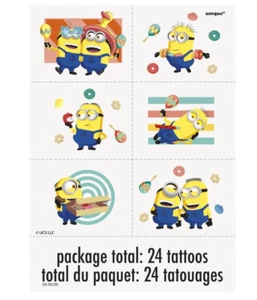 Despicable Me Party Favor Tattoos 24 Tattoo 4 Blatt DM4 - Bild 1 von 1