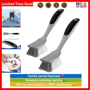 Dish Brush with Non Slip Handle Built-in Scraper, Scrub Brush for Dish, Pans,... - Picture 1 of 7