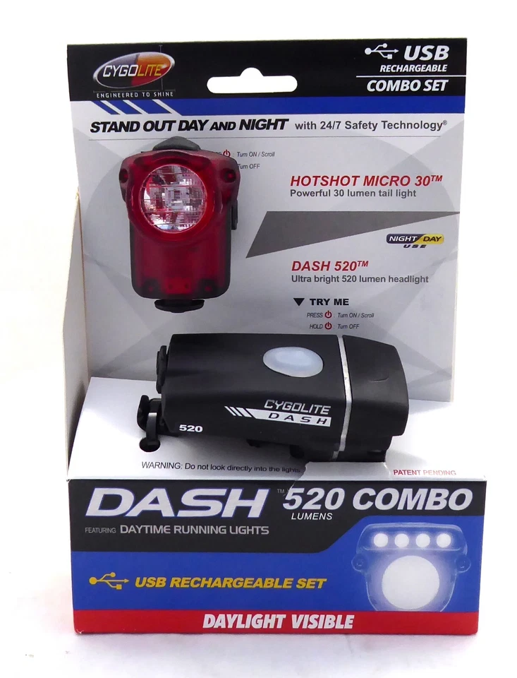 Cygolite Dash 520 Headlight and Hotshot Micro 30 Taillight Set - Image 1 of 1