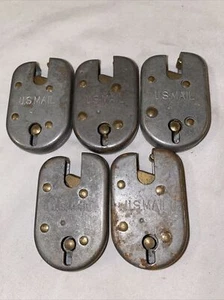 Vintage Lot Of 5 US Mail Post Office Locks Bag Padlocks - Picture 1 of 2