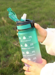 Portable Water Bottle Water Cups Motivational Sports Water bottle with Time Make - Picture 1 of 5